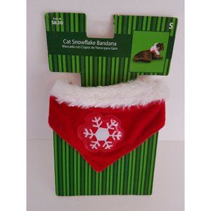 cat snowflake bandanna small red fur dog pet
